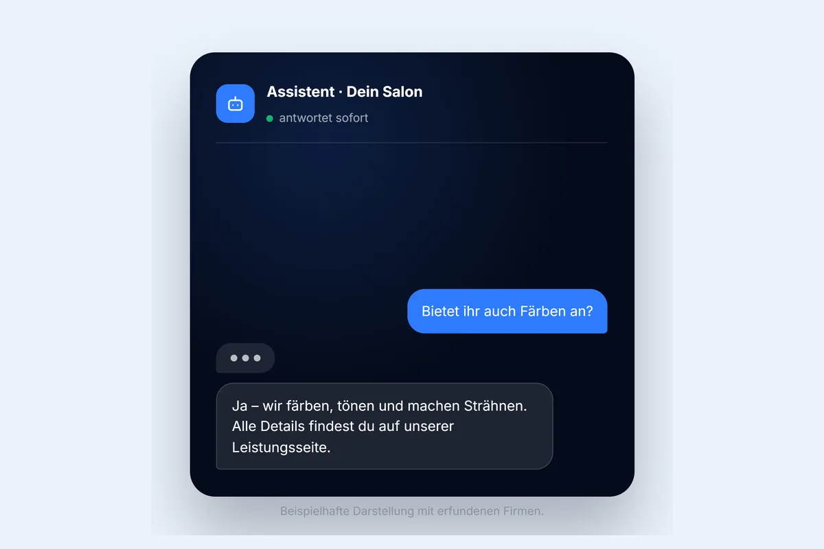 Illustration eines Chat-Assistenten, der eine Frage zu Haarfarben beantwortet