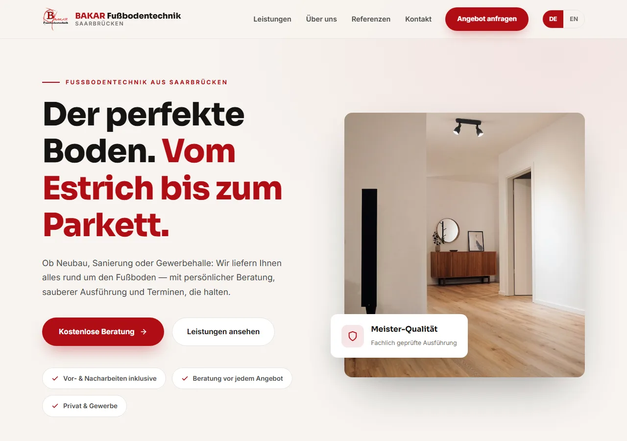 Designkonzept: Bakar – Fußbodentechnik