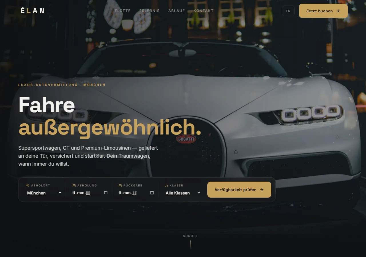 Designkonzept: ÉLAN – Autovermietung