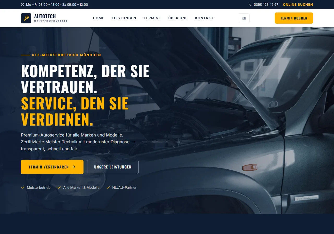 Designkonzept: AUTOTECH – Kfz-Werkstatt