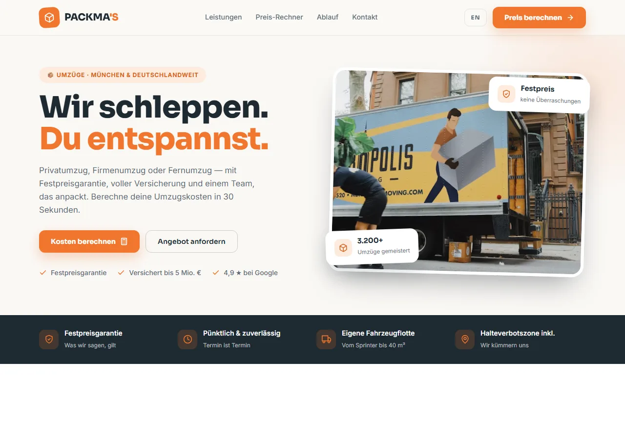 Designkonzept: PACKMA'S – Umzüge