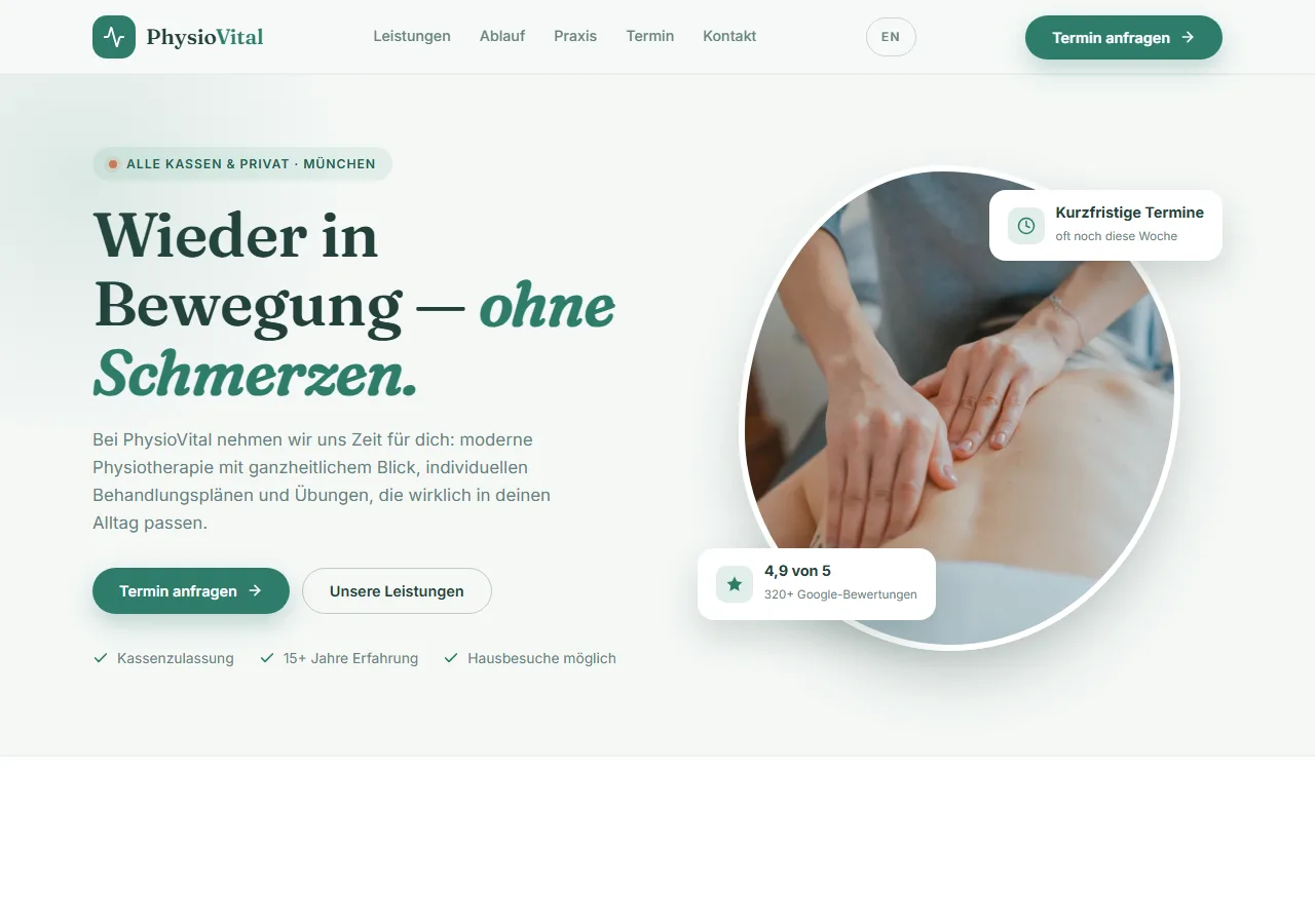 Designkonzept: PhysioVital – Physiotherapie